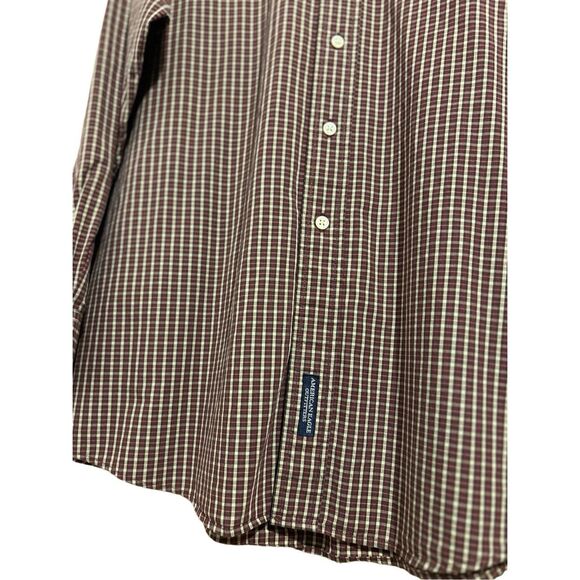 American Eagle Outfitters Men’s Size XL Button Down Long Sleeve Casual Shirt Red - Picture 6 of 9